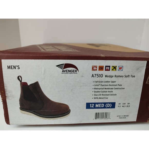 Avenger Works Boots NIB Mens‎ A7510 Wedge Romeo Soft toe 12 No Tags main image 6